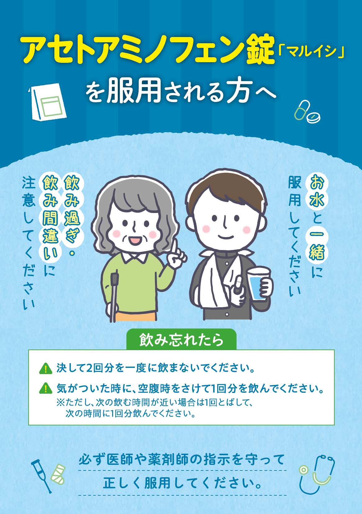 【整形外科向け】アセトアミノフェン錠「マルイシ」を服用される方へ
